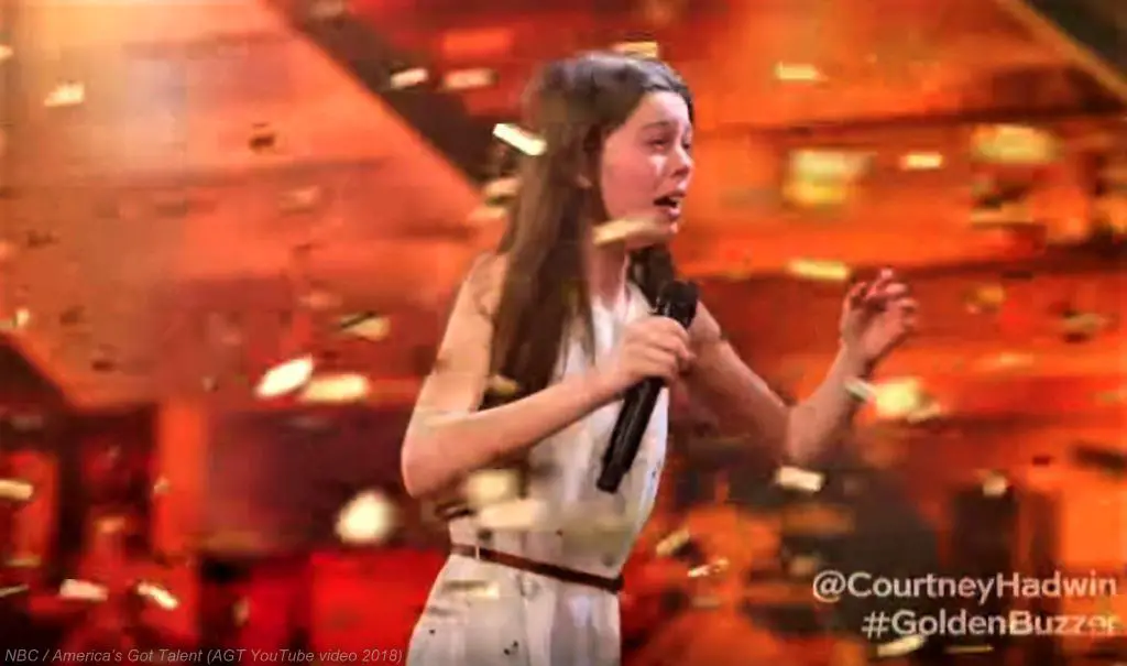 Courtney Hadwin 13 Year Old Girl Overwhelmed Golden Buzzer Glitter Winning Performance Americas 